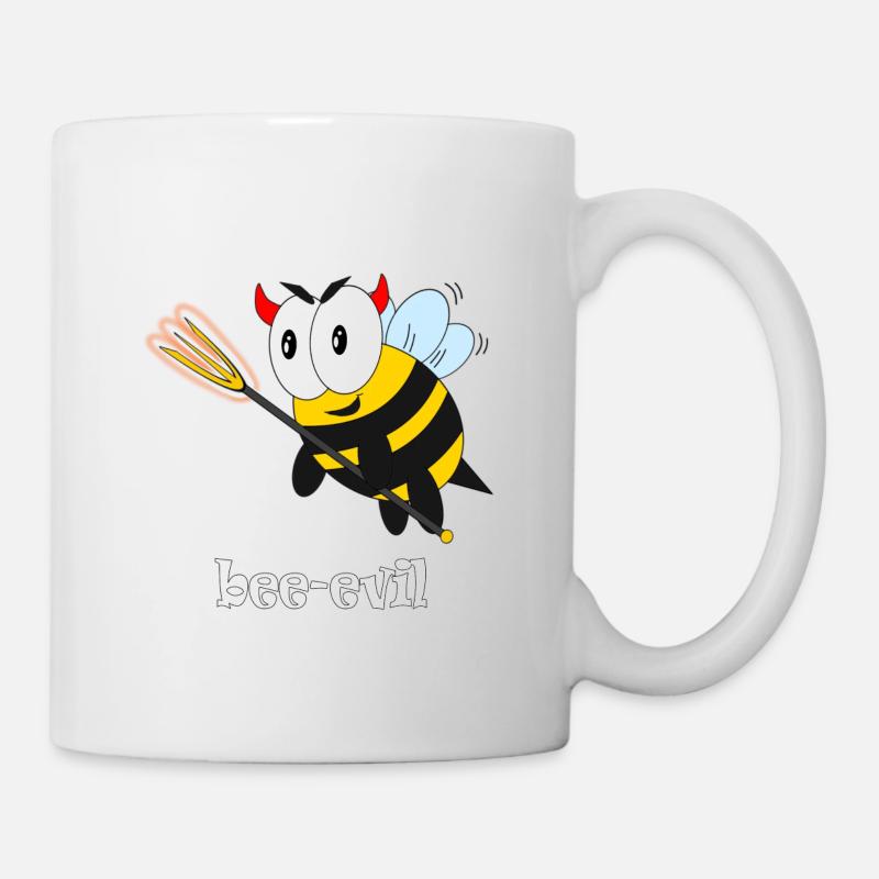 bee evil - Tasse - Weiß