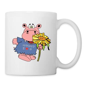 hippo hippo flower mother's day mom gift kids - Mug - white - Right