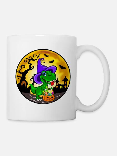 T-Rex Halloween - Dinosaurier Halloween - Tasse - Weiß