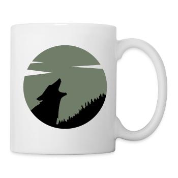 Das Wolfsrudel waldgrün - Tasse - Weiß - Rechts