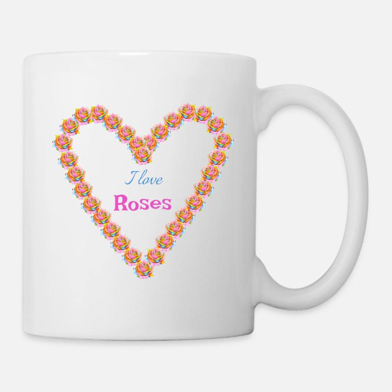 I love roses T-Shirt - Mug blanc - blanc