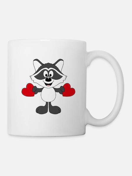 WASCHBÄR - HERZEN - LIEBE - LOVE - KIND - BABY - Tasse - Weiß