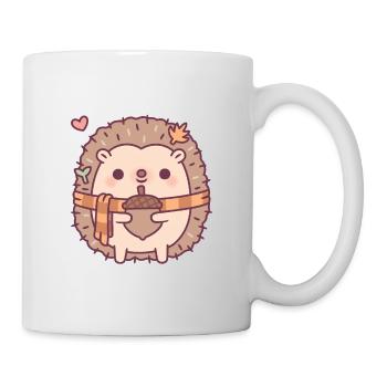 Süßer Igel Holding Eichel Herbst - Tasse - Weiß - Rechts