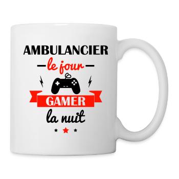 ambulancier le jour, gamer la nuit - Mug blanc - blanc - Droite