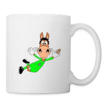 PFERD - PONY - TORWART - FUßBALL - FLIEGENFÄNGER - Tasse - Weiß - Rechts