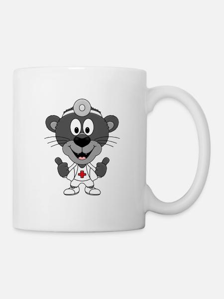 TIERARZT - ARZT - DOCTOR - PANTHER - TIERISCH - Tasse - Weiß
