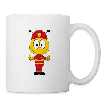 BIENE - WESPE - FEUERWEHRMANN - FEUERWEHR - TIER - Tasse - Weiß - Rechts