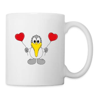 MÖWE - MEER - SEE - VERLIEBT - LUFTBALLONS - TIER - Tasse - Weiß - Rechts