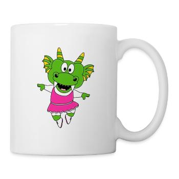 TANZEN - BALLETT - BALLERINA - DRACHE - KIND - FUN - Tasse - Weiß - Rechts