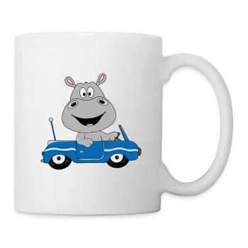 FLUSSPFERD - NILPFERD - HIPPO - AUTO - TIERISCH - Tasse - Weiß - Rechts