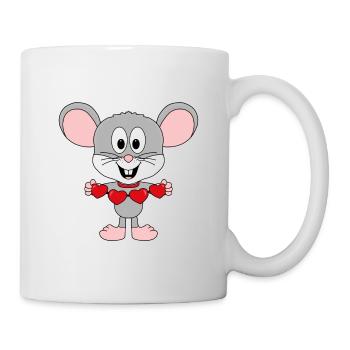 MAUS - HERZEN - LIEBE - VERLIEBT - TIER - TIERISCH - Tasse - Weiß - Rechts