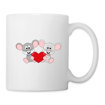 MÄUSE - LIEBE - HERZ - TIERE - TIERISCH - VERLIEBT - Tasse - Weiß - Rechts