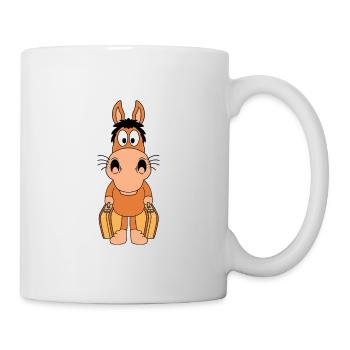 PFERD - KOFFER - REISE - URLAUB - FERIEN - AUSZEIT - Tasse - Weiß - Rechts