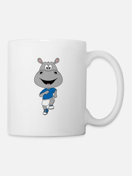 LAUFEN - JOGGEN - SPORT - MARATHON - NILPFERD - Tasse - Weiß