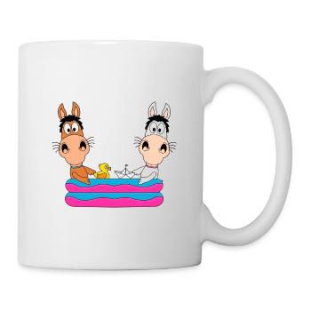 PFERDE - PLANSCHBECKEN - SOMMER - LIEBE - PONYS - Tasse - Weiß - Rechts