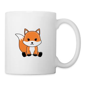 FUCHS - TIER - KIND - BABY - TIERISCH - GESCHENKE - Tasse - Weiß - Rechts