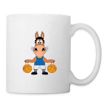 BASKETBALL - SPORT - PFERD - PONY - TIERISCH - FUN - Tasse - Weiß - Rechts