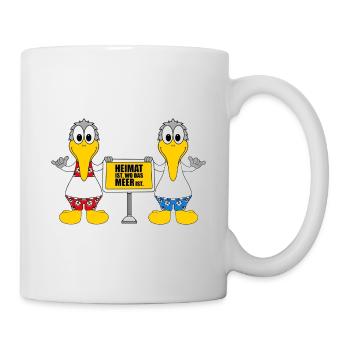 MÖWEN - HEIMAT IST, WO DAS MEER IST. - Tasse - Weiß - Rechts
