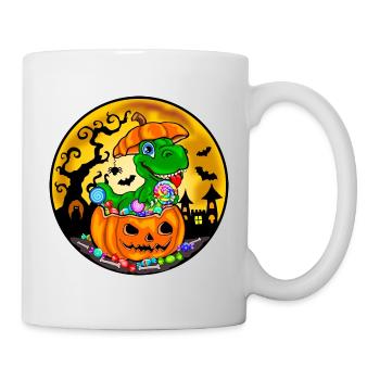 Dinosaur Halloween - Dino Pumpkin Kids - Mug - white - Right