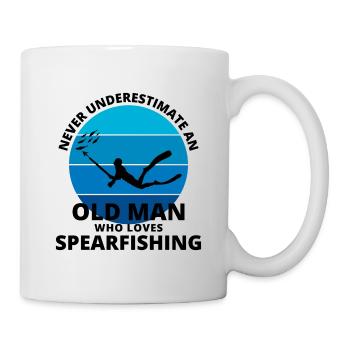 Pêche sous-marine Old Man Grand-père Fête des pères - Mug blanc - blanc - Droite