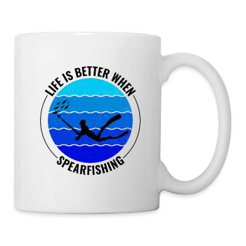 Speerfischen Speerfischen Speerfischer Fischen - Tasse - Weiß - Rechts
