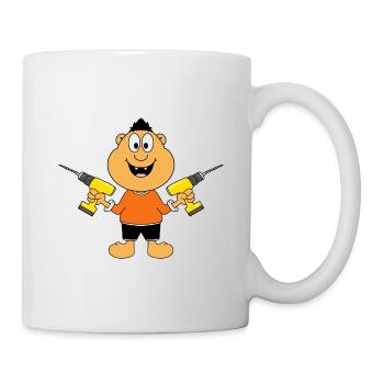 MANN - HEIMWERKER - HANDWERKER - BOHRER - FUN - Tasse - Weiß - Rechts