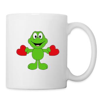 LIEBE - LOVE - HERZEN - VERLIEBT - FROSCH - TIER - Tasse - Weiß - Rechts
