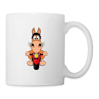MOTORRAD - BIKER - PONY - PFERD - TIER - TIERISCH - Tasse - Weiß - Rechts