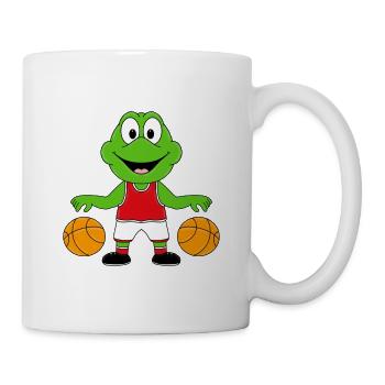 BASKETBALL - FROSCH - TIER - KIND - BABY - FUN - Tasse - Weiß - Rechts