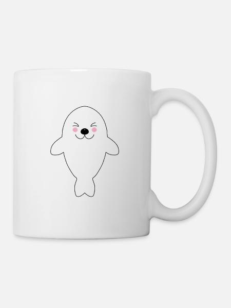 SEEHUND - HEULER - ROBBE - MEER - TIER - BABY - Tasse - Weiß