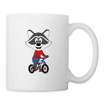 FAHRRADFAHRER - WASCHBÄR - TIERISCH - FAHRRAD - Tasse - Weiß - Rechts