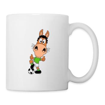 FUßBALLSPIELER - PFERD - PONY - FUßBALL - SPORT - Tasse - Weiß - Rechts