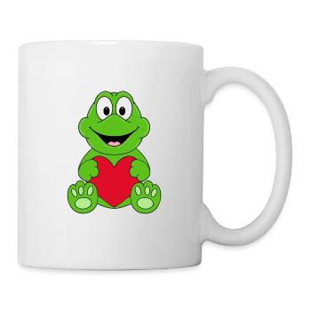 HERZ - LIEBE - LOVE - FROSCH - TIERISCH - VERLIEBT - Tasse - Weiß - Rechts