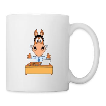 BÜROHENGST - PFERD - PONY - ARBEIT - JOB - BERUF - Tasse - Weiß - Rechts