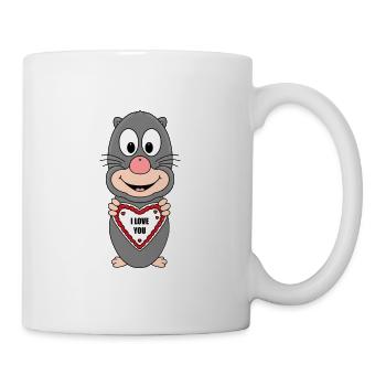 MAULWURF - I LOVE YOU - HERZ - LIEBE - LOVE - TIER - Tasse - Weiß - Rechts