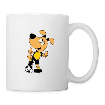HUND - FUßBALLSPIELER - SPORT - FUßBALL - KINDER - Tasse - Weiß - Rechts