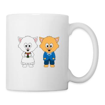 HOCHZEIT - KATZEN - HEIRATEN - BRAUTPAAR - LIEBE - Tasse - Weiß - Rechts