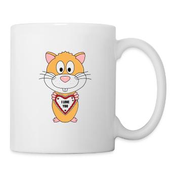 HAMSTER - LIEBE - HERZ - I LOVE YOU - VERLIEBT - Tasse - Weiß - Rechts