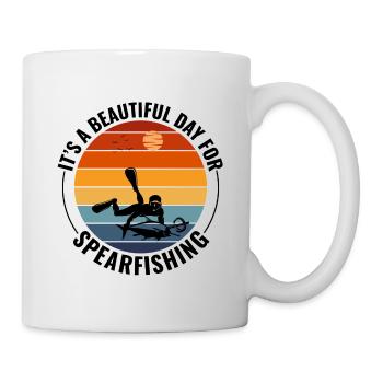 Speerfischen Speerfischen Speerfischer Fischen - Tasse - Weiß - Rechts