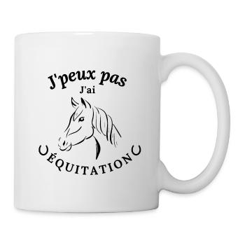 J'peux pas j'ai équitation - Mug blanc - blanc - Droite