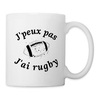 J'peux pas j'ai rugby - Mug blanc - blanc - Droite