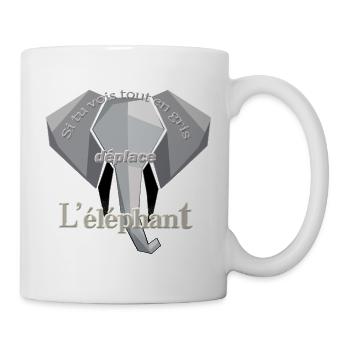 L'éléphant - Mug blanc - blanc - Droite