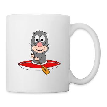MAULWURF - KAJAK - KANU - WASSERSPORT - TIERISCH - Tasse - Weiß - Rechts