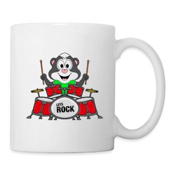 SCHLAGZEUGER - STINKTIER - MUSIKER - TIERISCH - Tasse - Weiß - Rechts