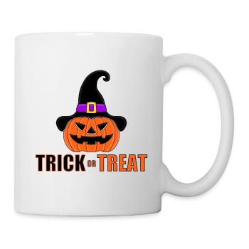 TRICK OR TREAT - HALLOWEEN - KÜRBIS - Tasse - Weiß - Rechts