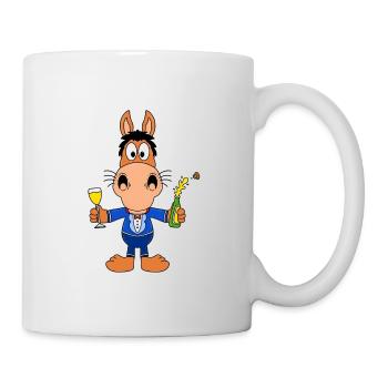 PFERD - PONY - SEKT - FEIERN - PARTY - ANLASS - Tasse - Weiß - Rechts