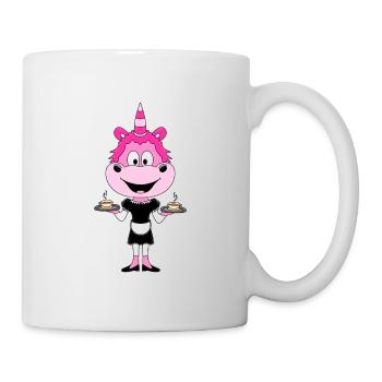 EINHORN - KELLNERIN - GASTRONOMIE - KAFFEE - TEE - Tasse - Weiß - Rechts