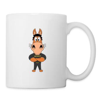 PFERD - PONY - SECURITY - BODYGUARD - TÜRSTEHER - Tasse - Weiß - Rechts