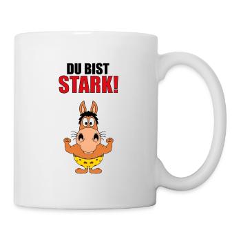 PFERD - PONY - BODYBUILDING - DU BIST STARK! - Tasse - Weiß - Rechts