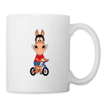 PFERD - FAHRRAD - RAD - RAD - TIERISCH - SPORTLICH - Tasse - Weiß - Rechts